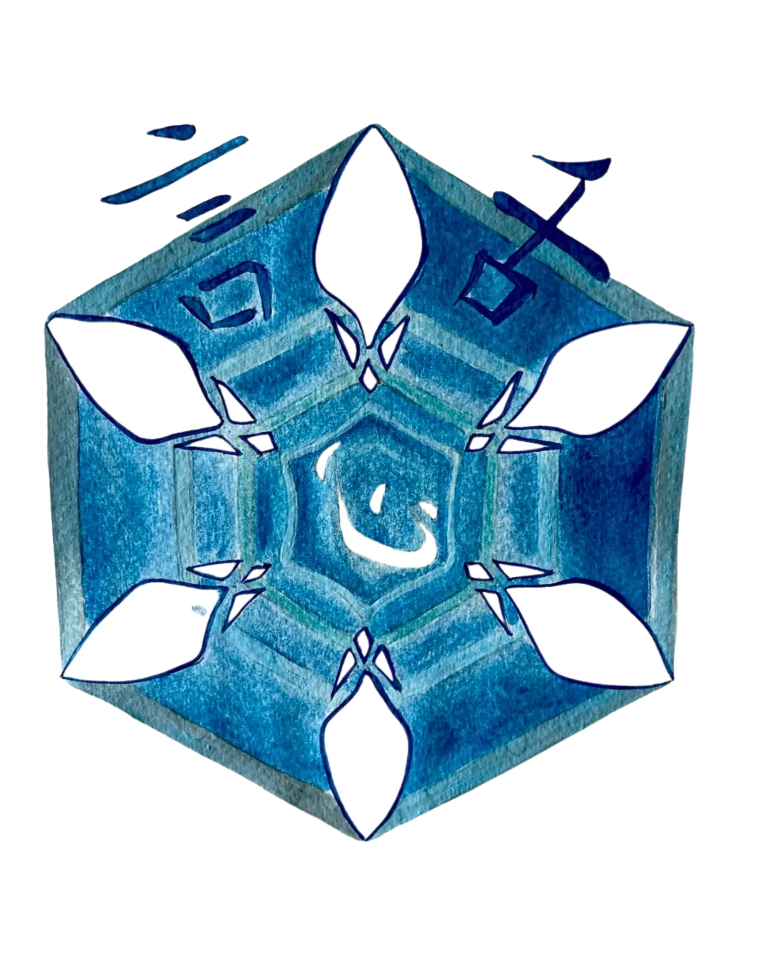 Logo Kokoro Hanashi: cristal de agua hexagonal